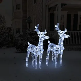 Christmas Reindeer 2 Pack 80 LED Cold White Acrylic by vidaXL, Christmas lights - Ref: Foro24-342679, Price: 66,93 €, Discoun...
