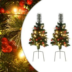 Árboles de Navidad artificiales de camino LED 2 uds PVC 76 cm de vidaXL, Arboles de navidad - Ref: Foro24-332835, Precio: 47,...