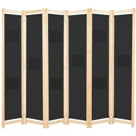 Biombo divisor de 6 paneles de tela negro 240x170x4 cm de vidaXL, Divisores de ambientes - Ref: Foro24-248186, Precio: 81,26 ...