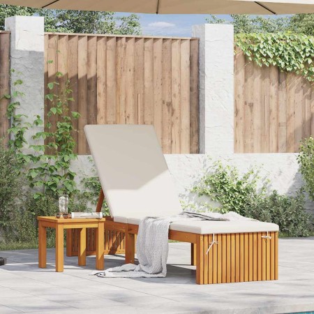 Tumbona Marrón 55 x 200 x 94cm Madera maciza de Acacia en Tumbonas | Comprar online en Foru.es