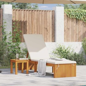 Tumbona Marrón 55 x 200 x 94cm Madera maciza de Acacia en Tumbonas | Comprar online en Foru.es