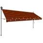 Retractable manual awning with orange and brown LED lights, 400 cm. by vidaXL, Awnings - Ref: Foro24-145882, Price: 126,20 €,...