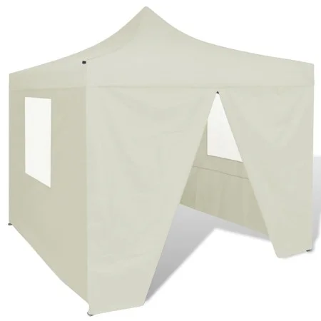 Cenador plegable con 4 paredes colore crema 3x3 m de vidaXL, Carpas y cenadores - Ref: Foro24-41464, Precio: 137,86 €, Descue...