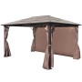 Cenador con cortina marrón aluminio 400 x 300 cm de vidaXL, Carpas y cenadores - Ref: Foro24-41626, Precio: 700,48 €, Descuen...