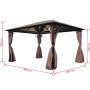 Cenador con cortina marrón aluminio 400 x 300 cm de vidaXL, Carpas y cenadores - Ref: Foro24-41626, Precio: 700,48 €, Descuen...
