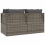 Set de muebles de jardín 3 pzas y cojines ratán sintético gris de vidaXL, Sofás de exterior - Ref: Foro24-318675, Precio: 284...