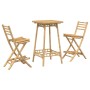 Conjunto de bar para exterior de 3 piezas plegable de bambú en Mesas de jardín | Comprar online en Foru.es