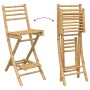 Conjunto de bar para exterior de 3 piezas plegable de bambú en Mesas de jardín | Comprar online en Foru.es