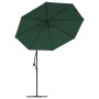 Sombrilla colgante con luces LED y palo metálico 300 cm verde de vidaXL, Sombrillas - Ref: Foro24-42969, Precio: 139,86 €, De...