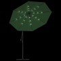 Sombrilla colgante con luces LED y palo metálico 300 cm verde de vidaXL, Sombrillas - Ref: Foro24-42969, Precio: 139,86 €, De...