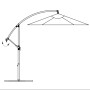 Sombrilla voladiza 3 m blanco arena de vidaXL, Sombrillas - Ref: Foro24-42202, Precio: 113,87 €, Descuento: %