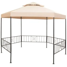 Pérgola/Cenador de jardín hexagonal beige 323x265 cm de vidaXL, Carpas y cenadores - Ref: Foro24-43165, Precio: 224,77 €, Des...