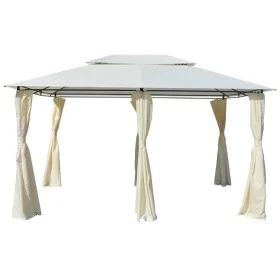 Marquesina de jardín con cortinas blanca 4x3 m de vidaXL, Carpas y cenadores - Ref: Foro24-43216, Precio: 259,70 €, Descuento: %