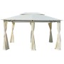 Marquesina de jardín con cortinas blanca 4x3 m de vidaXL, Carpas y cenadores - Ref: Foro24-43216, Precio: 393,30 €, Descuento: %