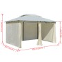Marquesina de jardín con cortinas blanca 4x3 m de vidaXL, Carpas y cenadores - Ref: Foro24-43216, Precio: 393,30 €, Descuento: %