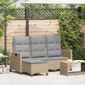 Sofá de jardín reclinable con cojines en forma de L beige en Sofás de exterior | Comprar online en Foru.es