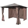 Cenador con cortina marrón aluminio 300 x 300 cm de vidaXL, Carpas y cenadores - Ref: Foro24-41625, Precio: 564,63 €, Descuen...