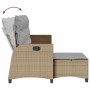 Sofá de jardín reclinable con cojines en forma de L beige en Sofás de exterior | Comprar online en Foru.es