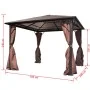 Cenador con cortina marrón aluminio 300 x 300 cm de vidaXL, Carpas y cenadores - Ref: Foro24-41625, Precio: 564,63 €, Descuen...