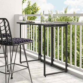 Mesa de jardín plegable de ratán sintético negra 90x51x75 cm en Mesas de jardín | Comprar online en Foru.es