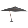 Sombrilla lateral voladiza con poste de madera gris 400x300 cm de vidaXL, Sombrillas - Ref: Foro24-44491, Precio: 212,73 €, D...