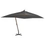 Sombrilla lateral voladiza con poste de madera gris 400x300 cm de vidaXL, Sombrillas - Ref: Foro24-44491, Precio: 208,88 €, D...
