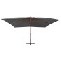 Sombrilla lateral voladiza con poste de madera gris 400x300 cm de vidaXL, Sombrillas - Ref: Foro24-44491, Precio: 212,73 €, D...