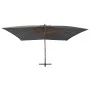 Sombrilla lateral voladiza con poste de madera gris 400x300 cm de vidaXL, Sombrillas - Ref: Foro24-44491, Precio: 208,88 €, D...