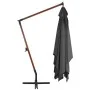 Sombrilla lateral voladiza con poste de madera gris 400x300 cm de vidaXL, Sombrillas - Ref: Foro24-44491, Precio: 208,88 €, D...