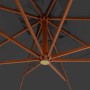 Sombrilla lateral voladiza con poste de madera gris 400x300 cm de vidaXL, Sombrillas - Ref: Foro24-44491, Precio: 212,73 €, D...