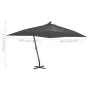 Sombrilla lateral voladiza con poste de madera gris 400x300 cm de vidaXL, Sombrillas - Ref: Foro24-44491, Precio: 208,88 €, D...