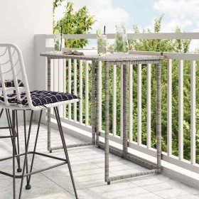 Mesa de jardín plegable gris 90x51x75 cm ratán sintético en Mesas de jardín | Comprar online en Foru.es