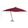 Sombrilla lateral voladiza poste madera rojo burdeos 400x300 cm de vidaXL, Sombrillas - Ref: Foro24-44493, Precio: 203,30 €, ...