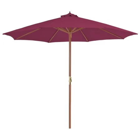 Sombrilla de jardín con palo de madera 300 cm burdeos de vidaXL, Sombrillas - Ref: Foro24-44497, Precio: 92,98 €, Descuento: %