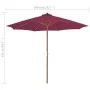 Sombrilla de jardín con palo de madera 300 cm burdeos de vidaXL, Sombrillas - Ref: Foro24-44497, Precio: 92,98 €, Descuento: %