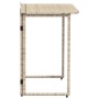 Mesa de jardín plegable ratán sintético beige 90x51x75 cm en Mesas de jardín | Comprar online en Foru.es