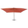 Sombrilla lateral voladiza poste de madera terracota 400x300 cm de vidaXL, Sombrillas - Ref: Foro24-44494, Precio: 172,03 €, ...