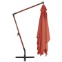 Sombrilla lateral voladiza poste de madera terracota 400x300 cm de vidaXL, Sombrillas - Ref: Foro24-44494, Precio: 172,03 €, ...