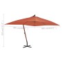 Sombrilla lateral voladiza poste de madera terracota 400x300 cm de vidaXL, Sombrillas - Ref: Foro24-44494, Precio: 172,03 €, ...