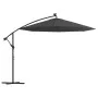 Sombrilla voladiza con luces LED y poste acero 300 cm antracita de vidaXL, Sombrillas - Ref: Foro24-44521, Precio: 161,64 €, ...