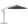 Sombrilla voladiza con luces LED y poste acero 300 cm antracita de vidaXL, Sombrillas - Ref: Foro24-44521, Precio: 143,69 €, ...