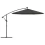Sombrilla voladiza con luces LED y poste acero 300 cm antracita de vidaXL, Sombrillas - Ref: Foro24-44521, Precio: 161,64 €, ...