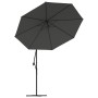 Sombrilla voladiza con luces LED y poste acero 300 cm antracita de vidaXL, Sombrillas - Ref: Foro24-44521, Precio: 143,69 €, ...