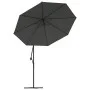Sombrilla voladiza con luces LED y poste acero 300 cm antracita de vidaXL, Sombrillas - Ref: Foro24-44521, Precio: 161,64 €, ...