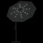 Sombrilla voladiza con luces LED y poste acero 300 cm antracita de vidaXL, Sombrillas - Ref: Foro24-44521, Precio: 161,64 €, ...
