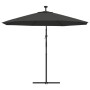 Sombrilla voladiza con luces LED y poste acero 300 cm antracita de vidaXL, Sombrillas - Ref: Foro24-44521, Precio: 143,69 €, ...
