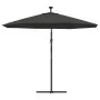 Sombrilla voladiza con luces LED y poste acero 300 cm antracita de vidaXL, Sombrillas - Ref: Foro24-44521, Precio: 161,64 €, ...