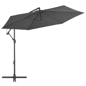 Sombrilla voladiza con poste de aluminio 300 cm gris antracita de vidaXL, Sombrillas - Ref: Foro24-44509, Precio: 102,33 €, D...