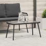 Mesa de Café Negro 90 x 45 x 43 cm Poliratán y vidrio en Mesas de jardín | Comprar online en Foru.es