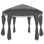 Cenador con cortinas redondo gris antracita 3,5x2,7 m de vidaXL, Carpas y cenadores - Ref: Foro24-44762, Precio: 378,71 €, De...